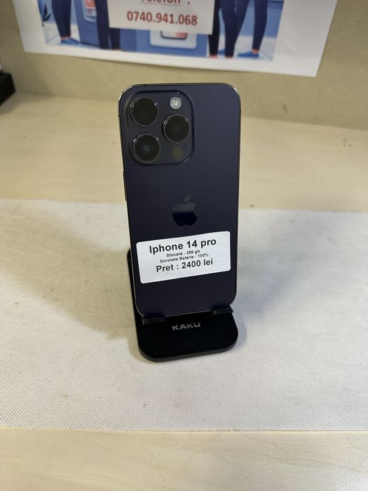 Iphone 14 pro / 256 gb / 100% baterie / folie sticla cadou