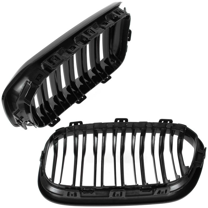 Grile Duble Centrale BMW Seria 1 F20 F21 LCI (2015-2018) Negru Lucios