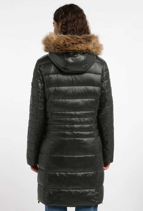 Geaca jacheta lunga 36 S M de lux Frieda & Freddies puf si pene blana