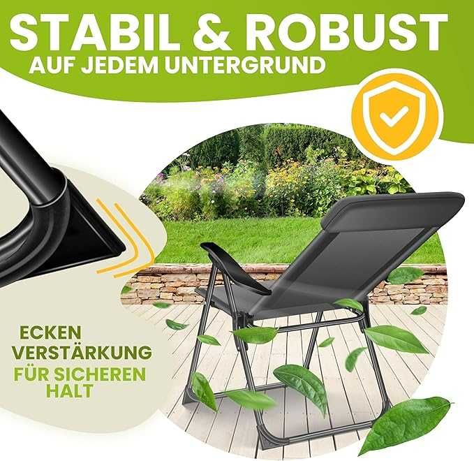 KESSER Комплект от 2 градински стола, алуминиеви, регулируеми 7 посоки