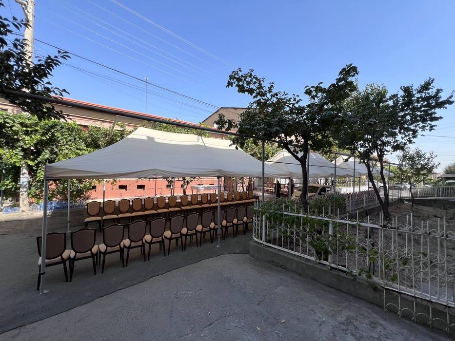 Аренда навесов шатров  столов  стульев  посуды