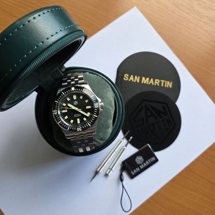 Ceas automatic otel durificat San Martin SN0012-GB cristal safir ST2130