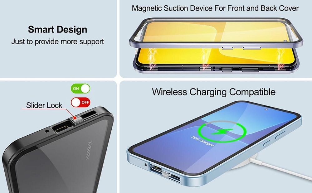 Двоен Магнитен Кейс за Xiaomi 14 със защита на камерите