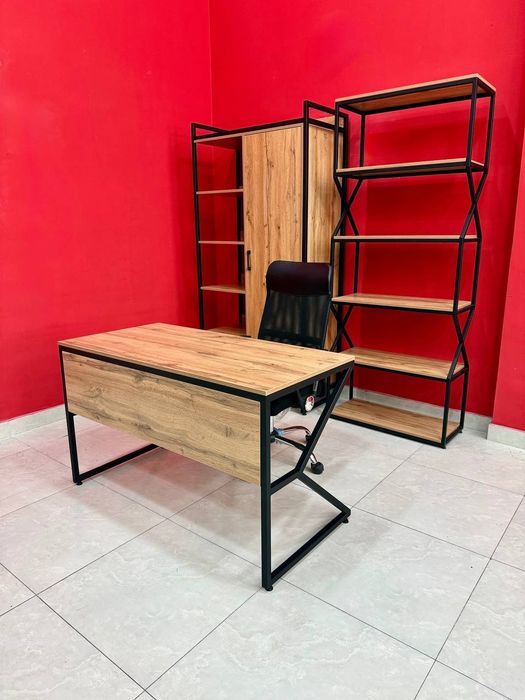 Loft uslubidagi yozuv stoli Samarqand mebel shkaf 
Ishxonangizni chiro