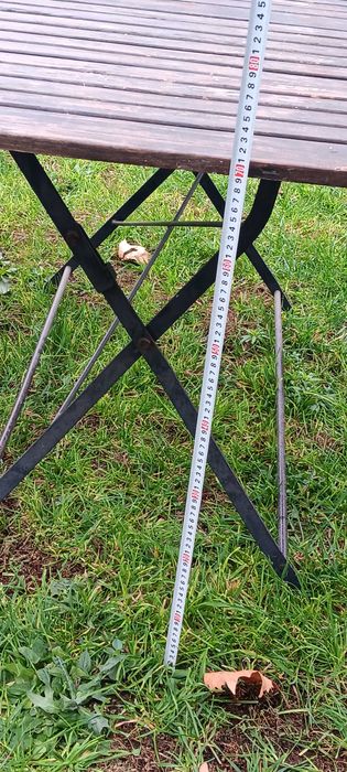 Троянски градински сгъваеми мебели,масив и ковано желязо-маса с2 пейки