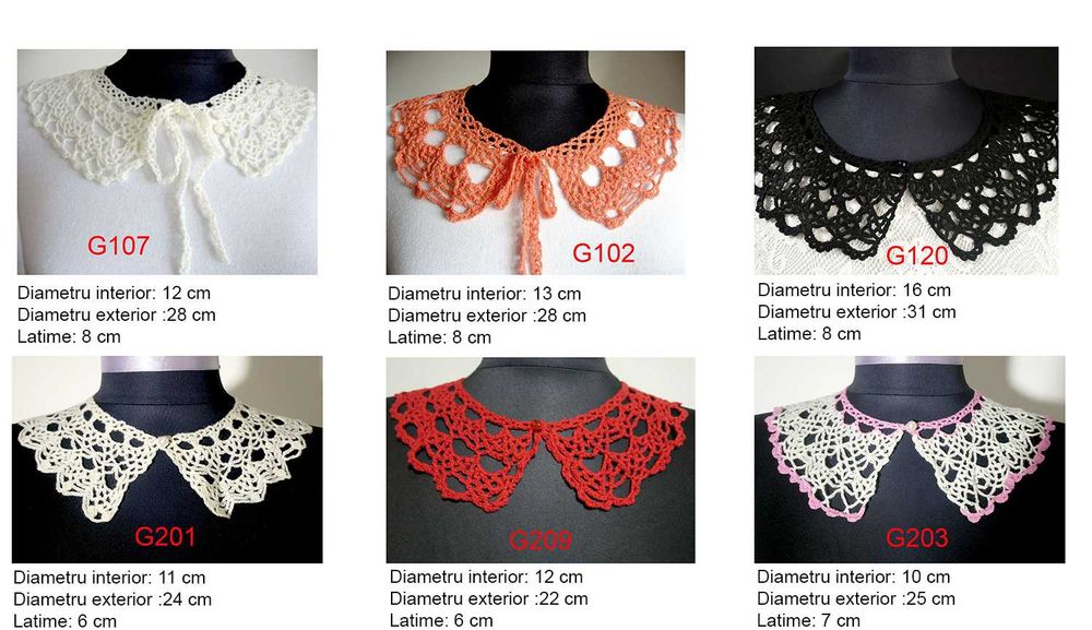 Manusi, saluri, gulere, jabouri, crosetate manual