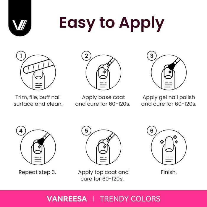 Комплект гел лакове за нокти VANREESA с UV светлина, 36 броя