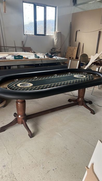 Masa Poker cu capac de lemn si banda led CustomTables.eu