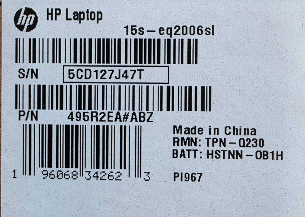 Laptop HP 15s eq2006sl AMD Ryzen™ 7 5700U 15.6" 8GB 512GB SSD Sigilat