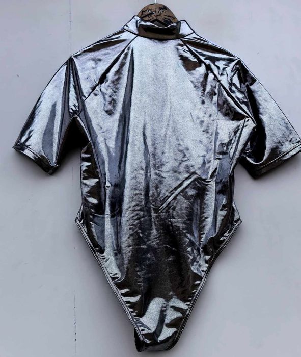 Adidas дамско боди в сребрист цвят