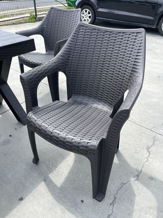 Set 6 scaune si masa gradina maro Hamilton Design