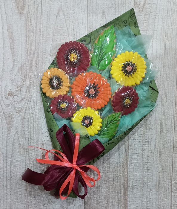 Цветы из пряников