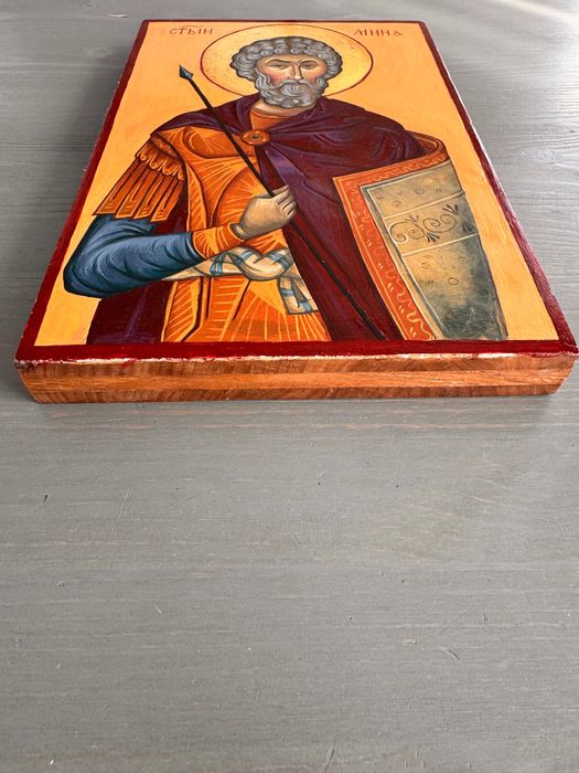 Икона на Свети Мина - изработена ръчно