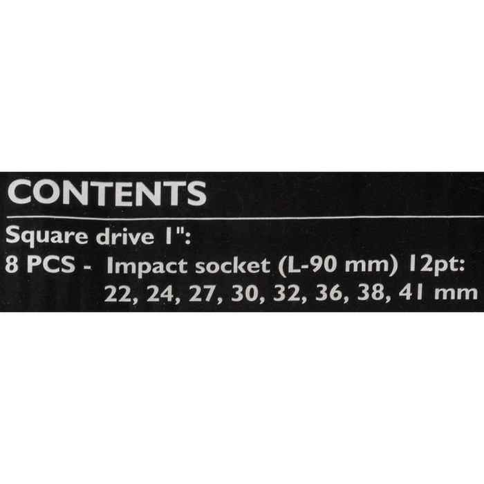 Дълбоки ударни вложки 1” цол комплект 8части JCB TOOLS