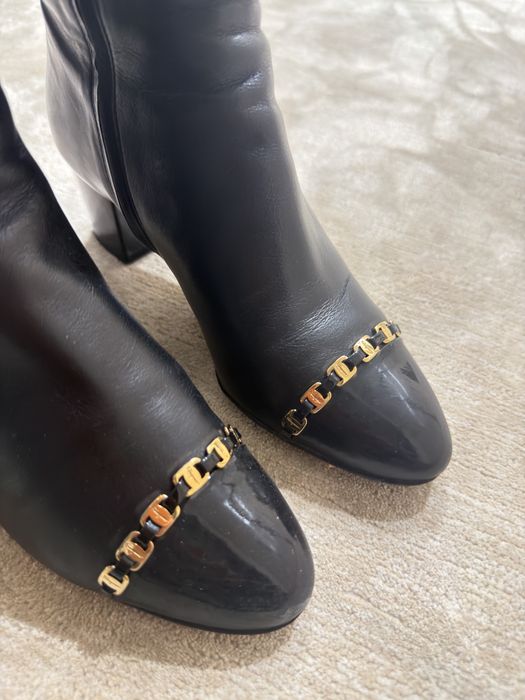 Осенние сапоги  кожа