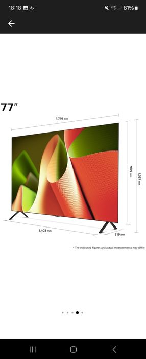 LG OLED77B33LA, 77", OLED 4K UltraHD Smart