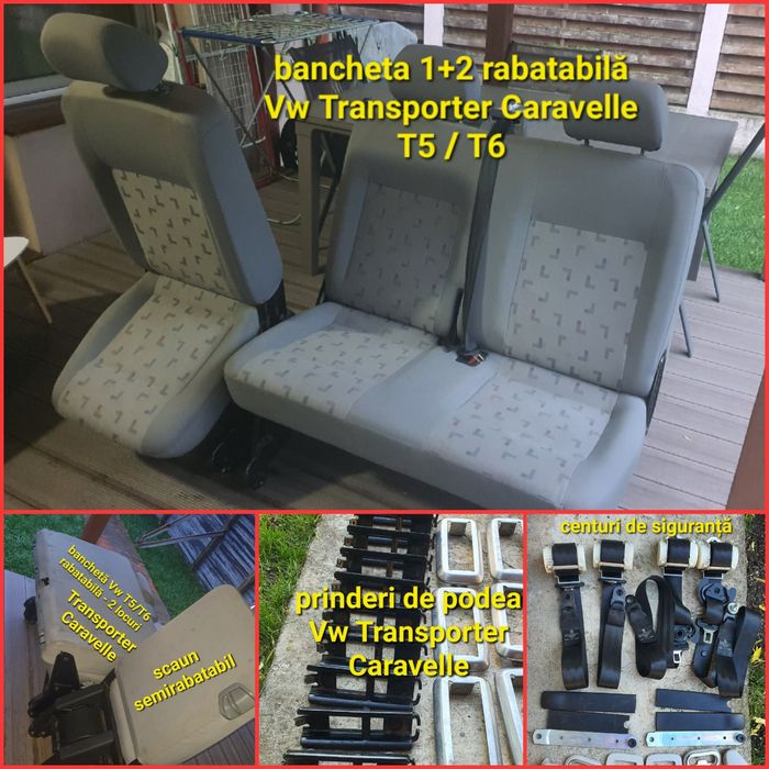 Banchete AUTORULOTA semi rabatabile CAMPER scaun 2 dreapta fața T5 T6