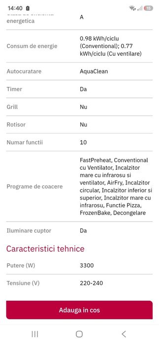 Aragaz Gorenje plita pe gaz si cuptor electric cu 10 functii
