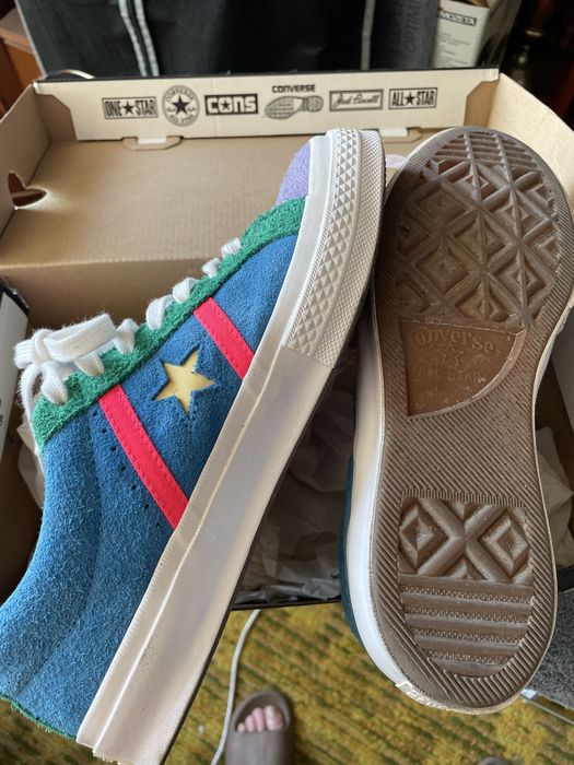 Tenisi Converse albastrii ,piele intoarsa ,marinea42