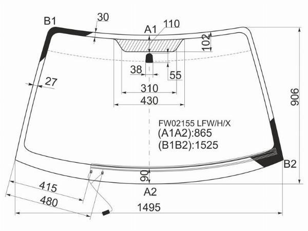 Стекло лобовое с обогревом щеток  Subaru Legacy