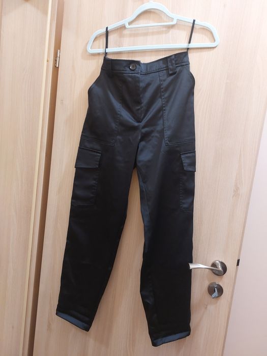 Дамски черен карго панталон