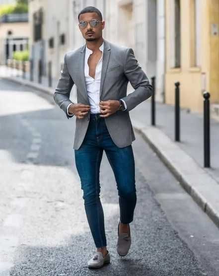 Sacou blazer slim 46 S de lux Club Of Gents NOU lana super 120's gri