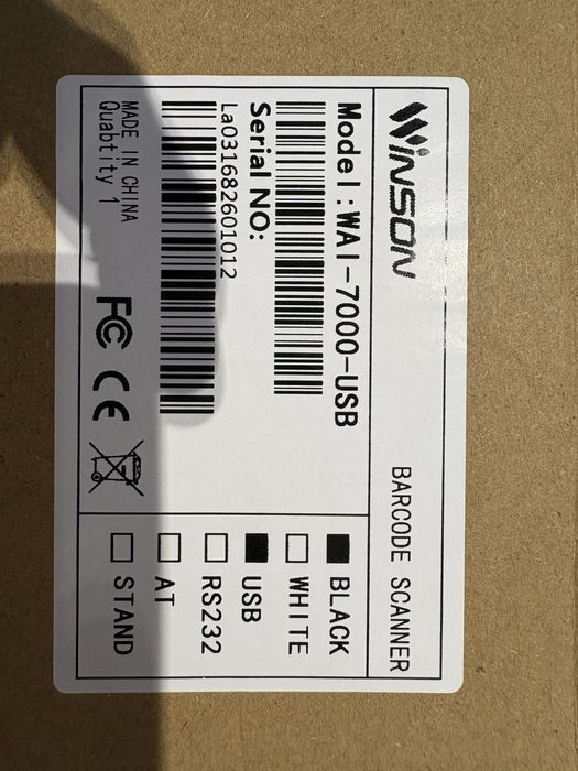 Сканер штрих-кодов Winson WAI-7000 USB (2D, стационарный)