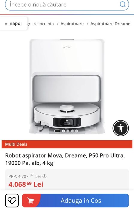 Nou cu garanție Aspirator robot Dreame Mova p50 pro ultra