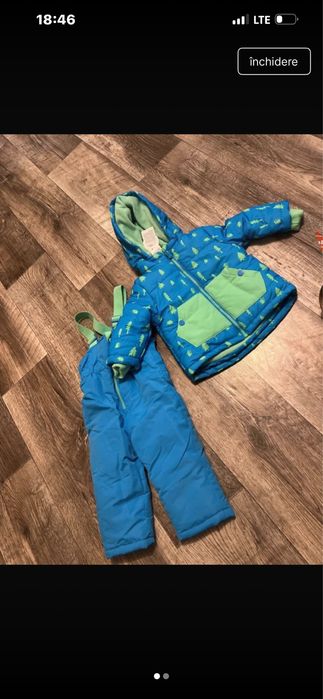 Salopeta Geaca de iarna costum de ski de baiat 9-12 luni nou