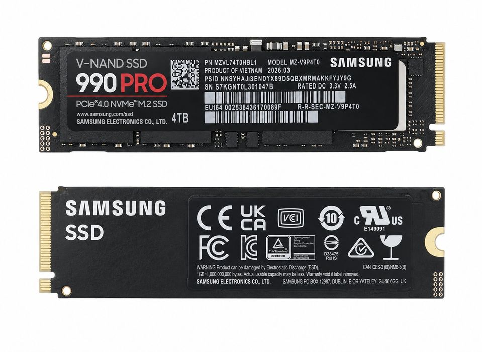 SAMSUNG MZ-V9P4T0 990 PRO PCIe 4.0 NVMe M.2 4Tb