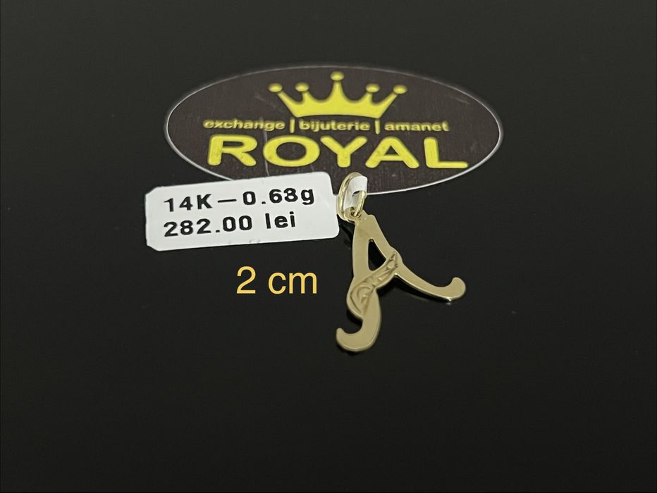Bijuteria Royal CB : Initiala A aur 14k 585  0,63 gr