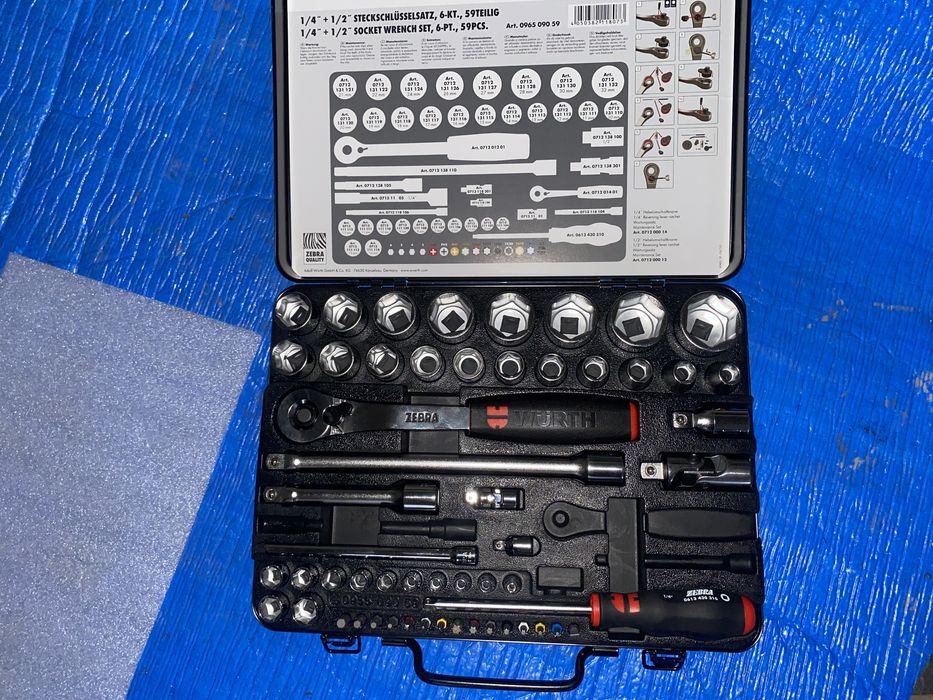Trusa scule Tubulare Wurth zebra 1/2" cu 59 piese
