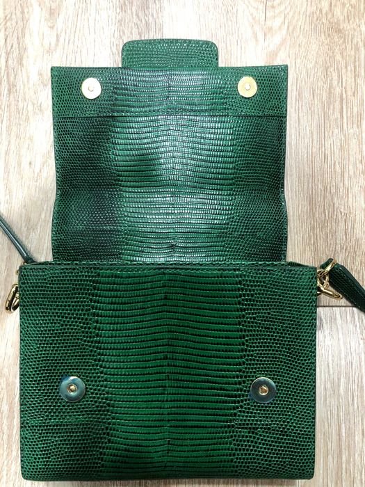 Сумка Dolce & Gabbana DG Millennials Green Lizard Embossed Crystal Bag