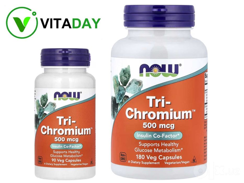NOW Foods Tri-Chromium Tri Chromium Chrom хром 500 мкг, 180 капсул