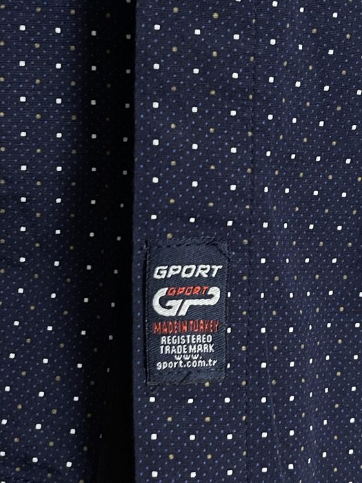 Camasa bleumarin cu buline albe - noua, fara eticheta