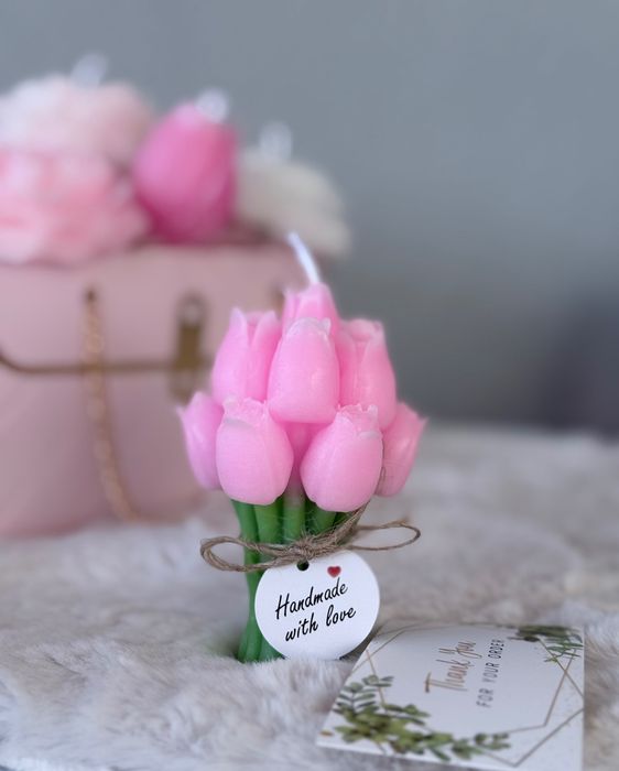 Свещ Лале от соев или пчелен восък