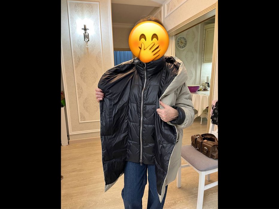 Пуховик на зиму, бежевый