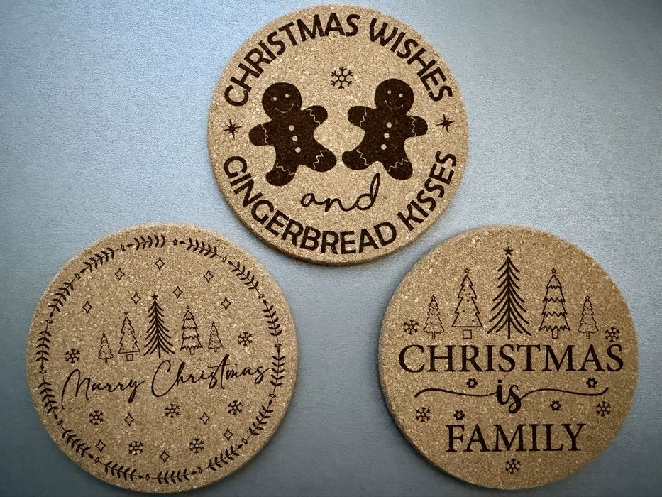 Коркови подложки с коледни мотиви