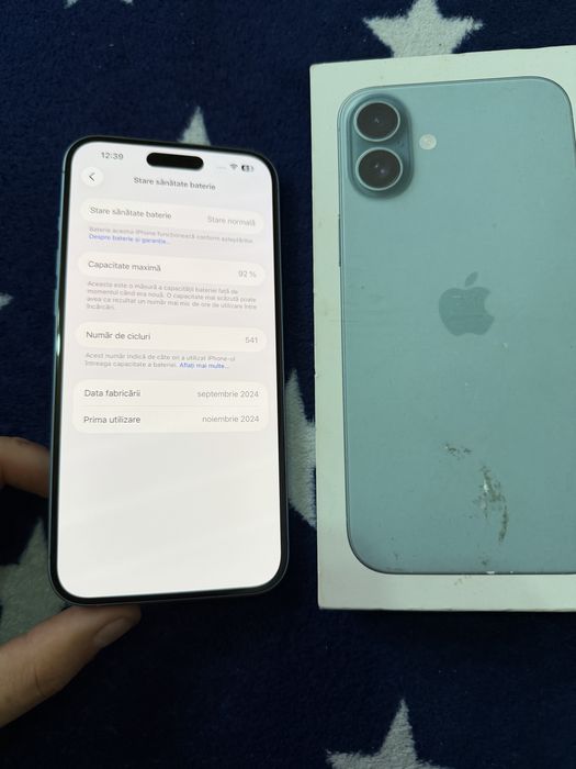 iPhone 16 PLUS 128 GB Teal 92% bateria