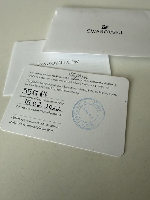 Swarovski Колие- Heart, White, rhodium plated със сертификат