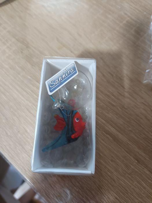 Pește decorativ din sticlă plutitor / suspendant Saphira – Nou, în cutie originală