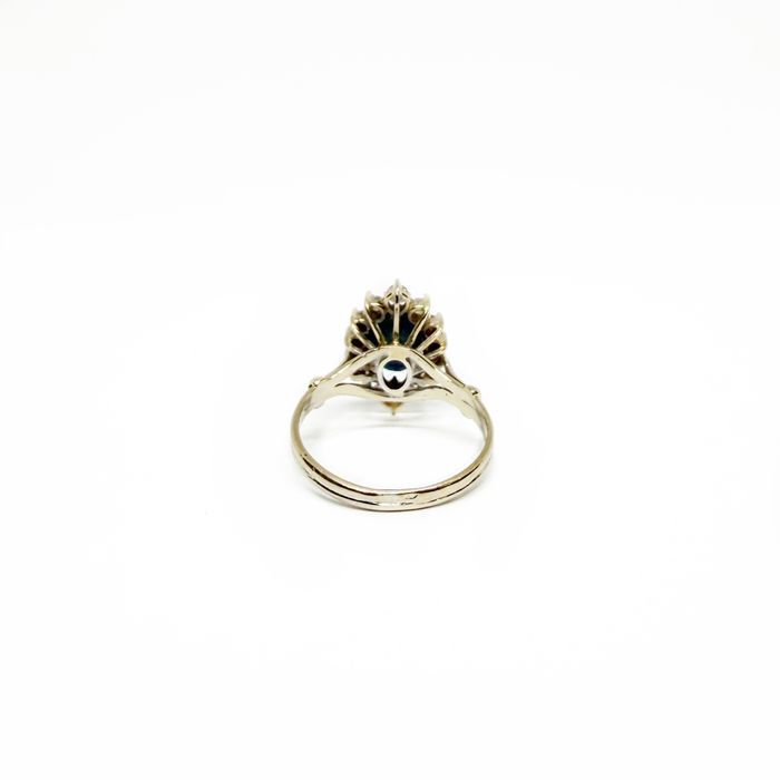 Inel din aur 18k cu safir si diamante naturale