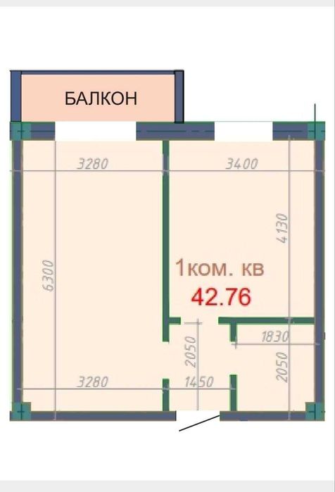 1 хонали квартира сотилади 43м2 Яккасарой новостройка 1/4/5