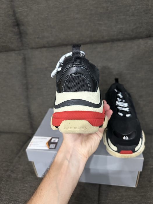 Balenciaga Triple S Black White Red