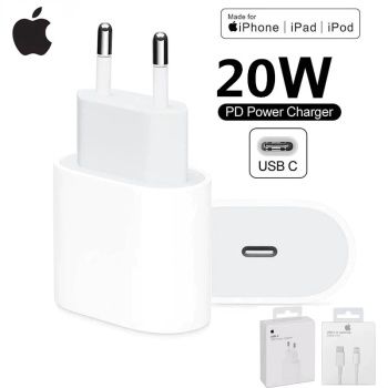 Оригинал 100% Блок 20W + Кабель Type-C Apple (OEM) / Любые проверки