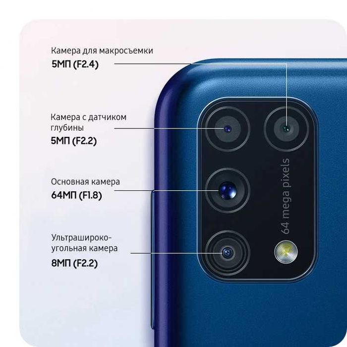 Samsung Galaxy M31 - 6000mAh 8/128Gb  64MP camera -qora