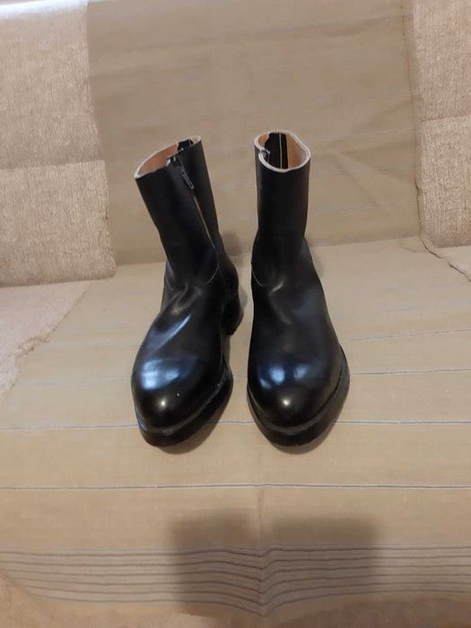 Vand cizme militare, din piele, cu talpa naturala