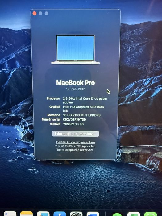 Laptop MacBook Pro 2017 Touchbar