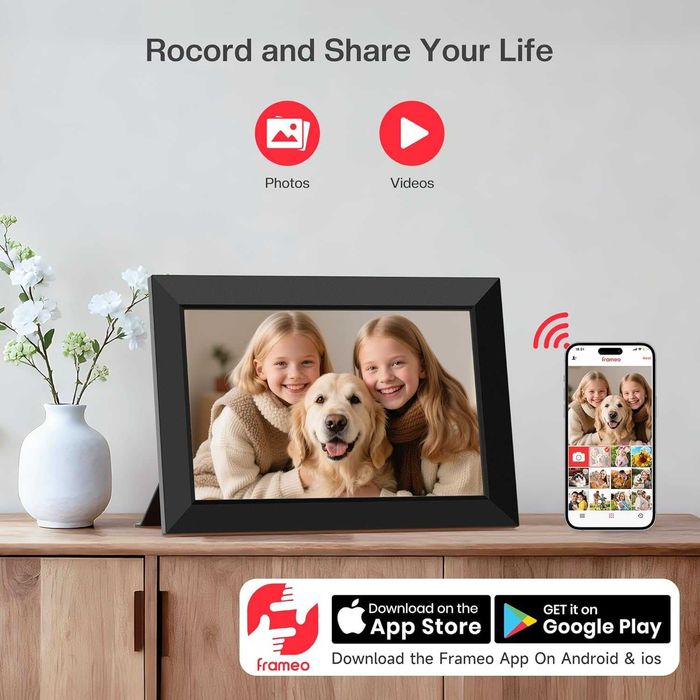 Frameo 10.1" Смарт дигитална фоторамка – WiFi, Touch Screen 32GB памет