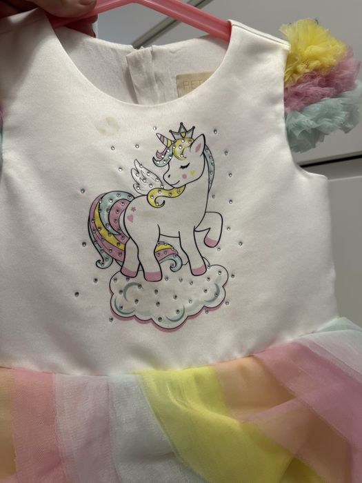 Детска рокля Petit Fleur с еднорог – размер 5–6 години